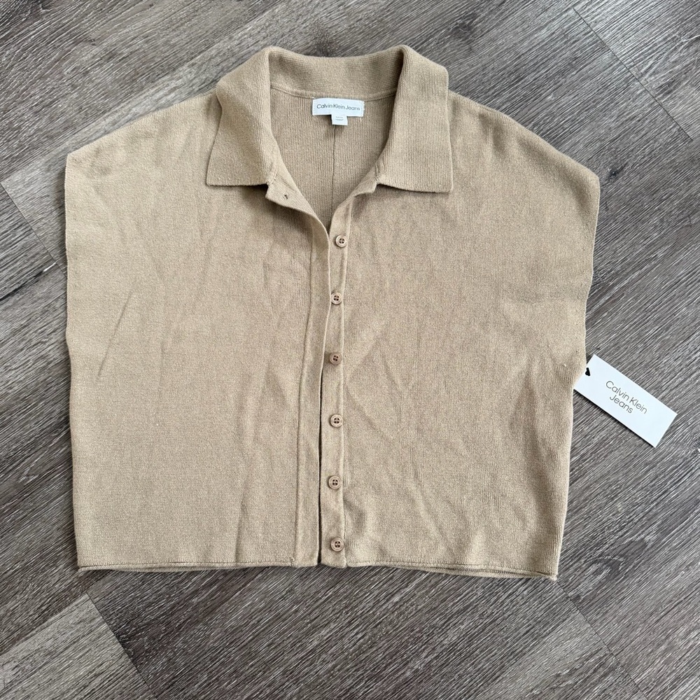 Calvin Klein Jeans Beige Button Down Shirt